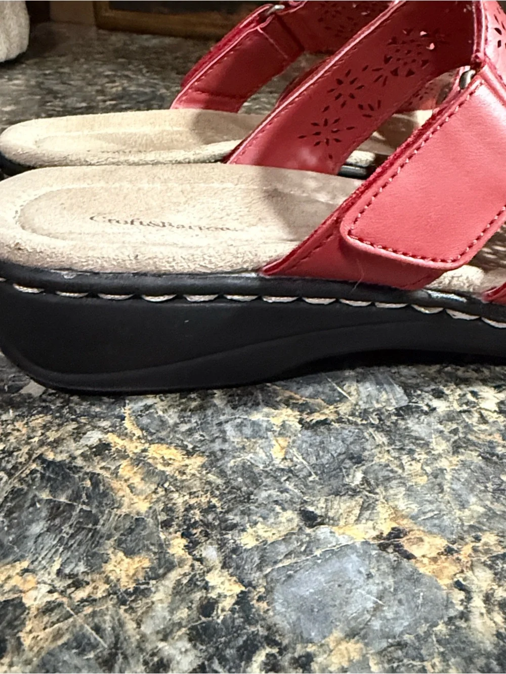 croft & barrow Red Perforated sandals for Women